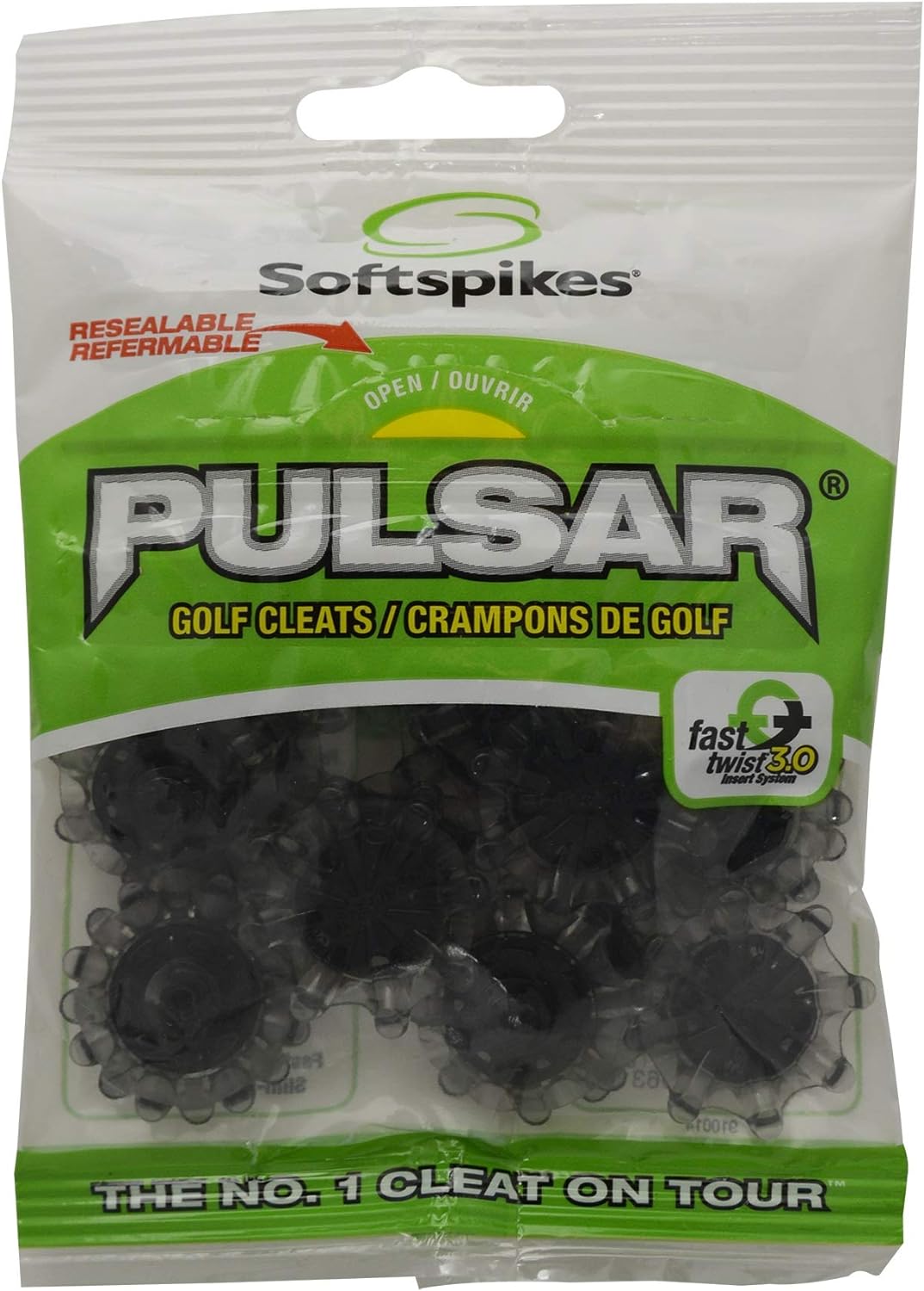Crampons De Golf Softspikes Pulsar - Système FTS 3.0, 16 Composants, Gris/noir