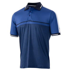 Island Green Geometric Print UV Protection Polo Shirt Navy/Royal Blue