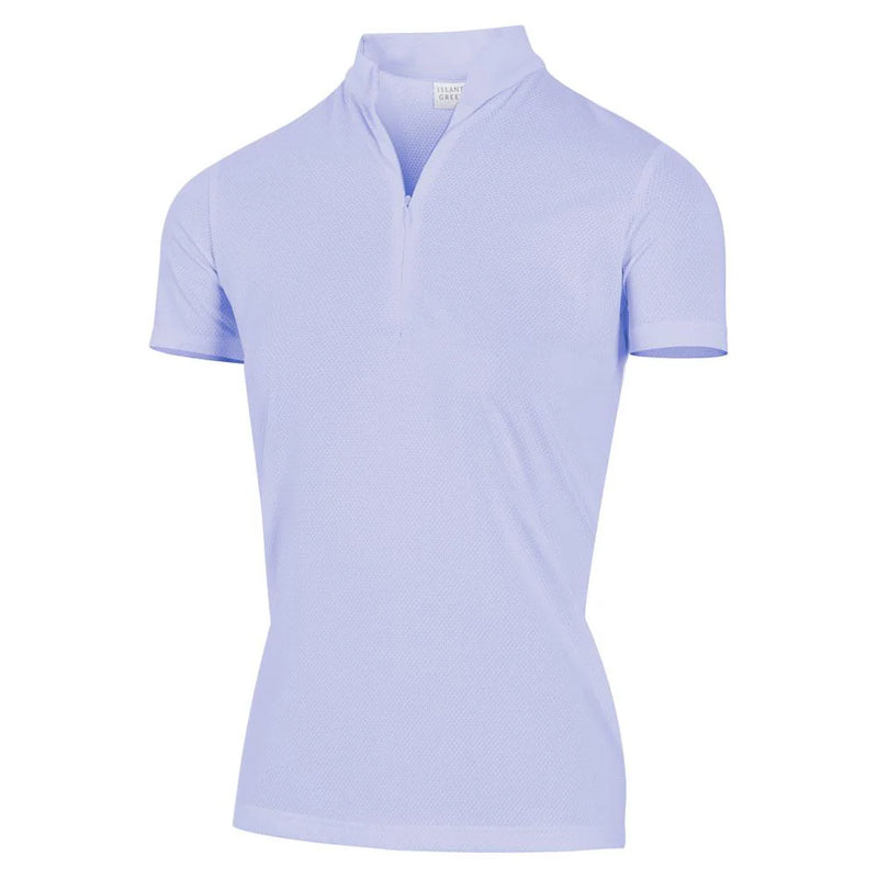 Island Green Mandarin Collar UV Protection Polo Shirt  Purple