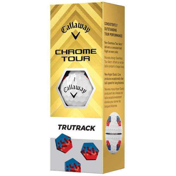 Callaway Chrome Tour Blu/Red TruTrack Balls Dozen White 24