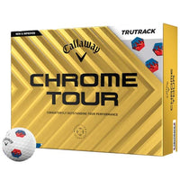 Callaway Chrome Tour Blu/Red TruTrack Balls Dozen White 24