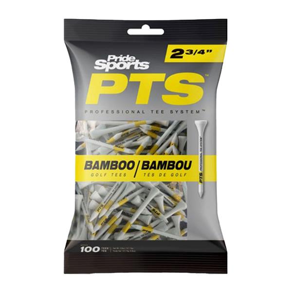 Pride Golf Tee Pride Bamboo Tees 69mm (2¾ inch ) 100 Pack Yellow