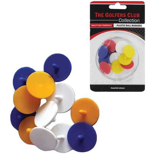 Plastic Ball Markers 12-Pack . Multicolour