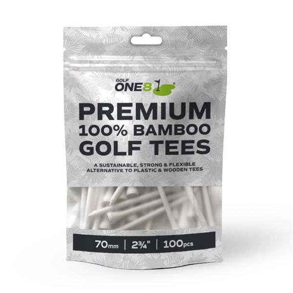 Golf ONE8 Bamboo Tees [100 pack] 70 mm / 2 3/4" White