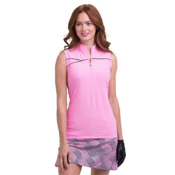 EPNY Ladies Zip Mock Top Rosebud Multi