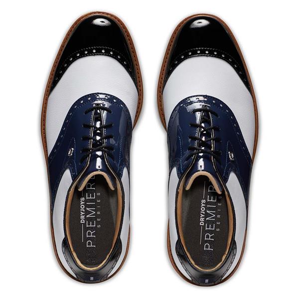 FootJoy Gents Premiere Series Wilcox Shoes White - Navy - Black