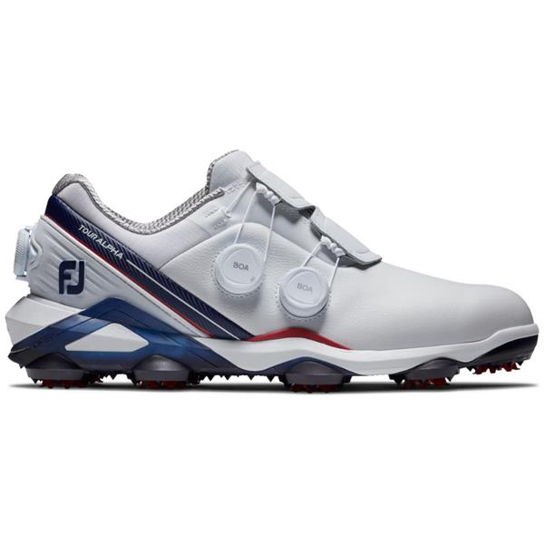 FootJoy Gents Tour Alpha Triple Boa Shoes White Navy Red Pro Golf Ireland