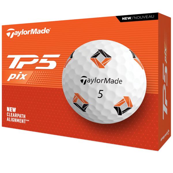 TaylorMade 2024 TP5 PIX 3.0 Golf Balls Dozen White