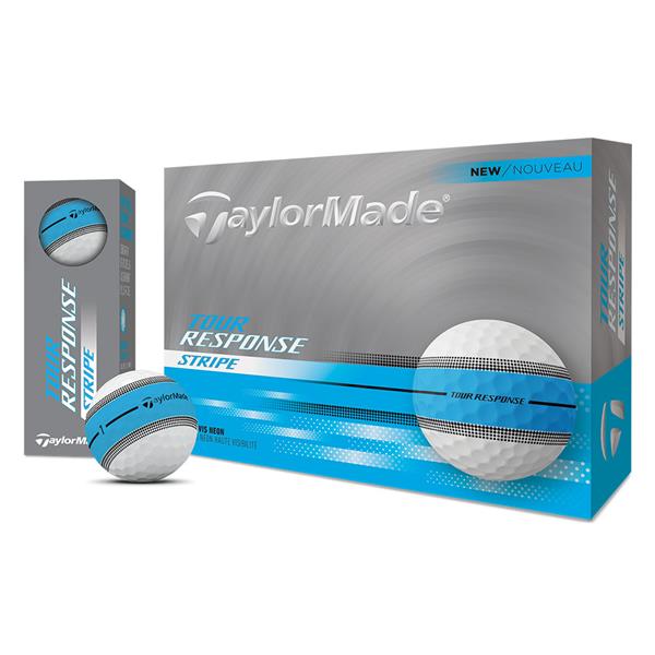 TaylorMade Tour Response Stripe Golf Ball Dozen Neon Blue