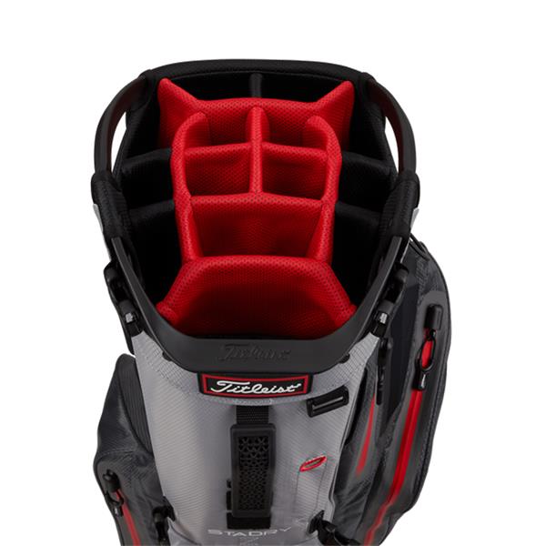 Titleist Hybrid 14 StaDry Stand Bag Charcoal - Grey - Red