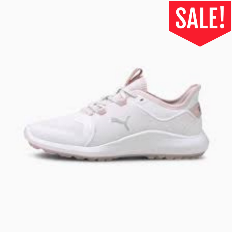Puma Ladies IGNITE FASTEN8 Golf Shoes - White / Silver / Pink