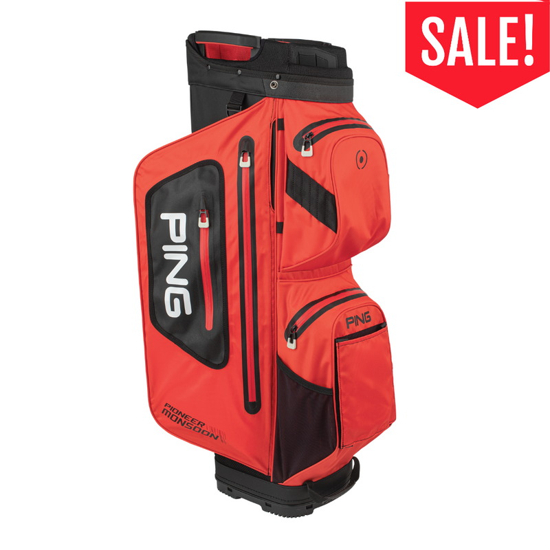 PING PIONEER 201 MONSOON WATERPROOF GOLF CART BAG SCARLET/BLACK