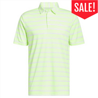 adidas Gents Two-Colour Stripe Polo Shirt Lucid Lemon - White