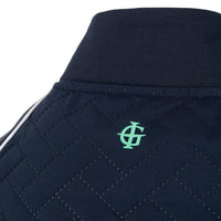 Island Green Contrast Piping Quilted Padded Gilet Navy/White