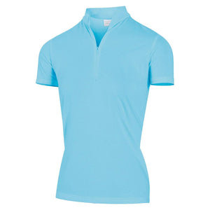 Island Green Mandarin Collar UV Protection Polo Shirt True Blue