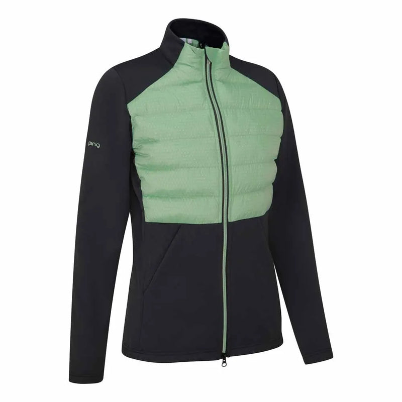 Ping  Clare Ladies Zoned Fleece Jacket - Black/Eucalyptus Multi