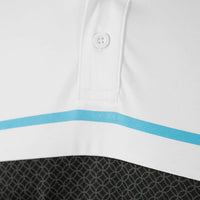 Island Green Geometric Print UV Protection Polo Shirt Black/White