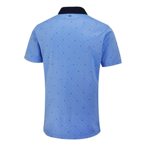 Ping Jared Men's Printed Polo Shirt - Cornflower Blue/Navy