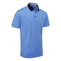 Ping Jared Men's Printed Polo Shirt - Cornflower Blue/Navy