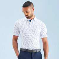 Ping Julian Men's Printed Polo Shirt - White Multi
