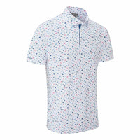 Ping Julian Men's Printed Polo Shirt - White Multi