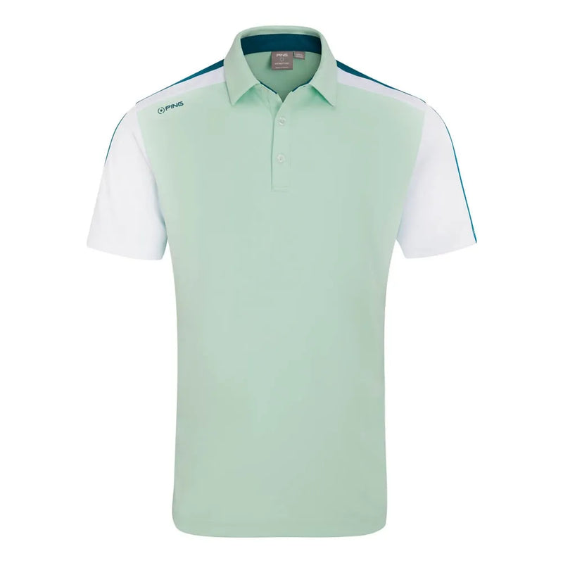 Ping  Kelly Men's Colour Block Polo Shirt - Misty Green Multi