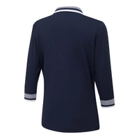 Ping Lindsey Ladies 3/4 Sleeve Polo Shirt - Navy/White