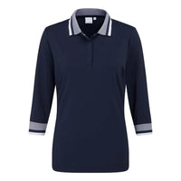 Ping Lindsey Ladies 3/4 Sleeve Polo Shirt - Navy/White