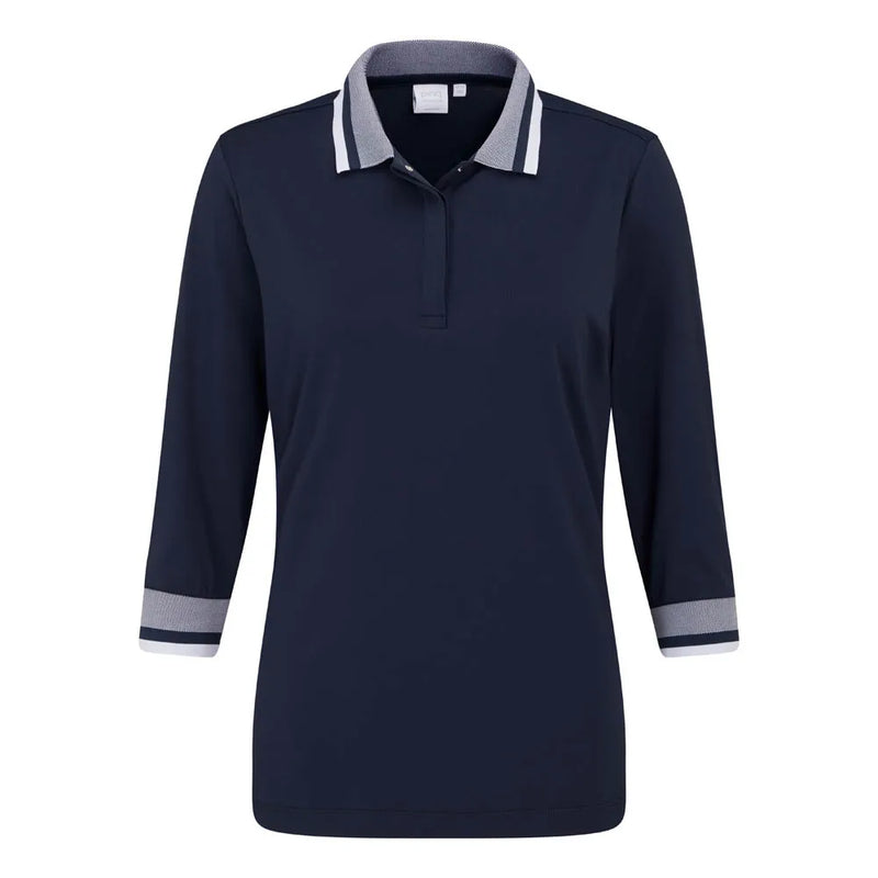Ping Lindsey Ladies 3/4 Sleeve Polo Shirt - Navy/White