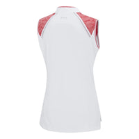 Ping  Nala Ladies Colour Block Sleeveless Polo Shirt - White/Sweet Pea