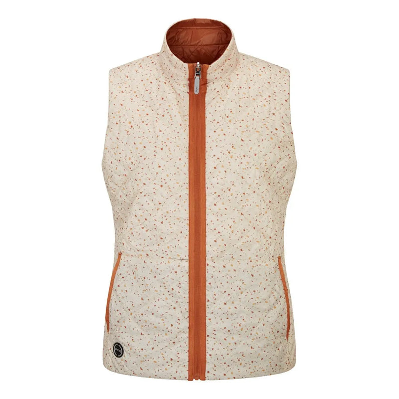 Ping Bryony Ladies Reversible Vest - Antique White Multi/Auburn