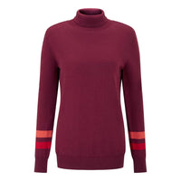 Ping Jeanie Ladies Roll Neck Sweater - Tibetan Red Multi