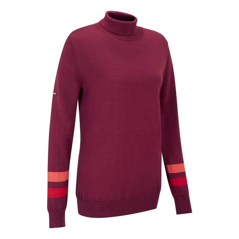 Ping Jeanie Ladies Roll Neck Sweater - Tibetan Red Multi