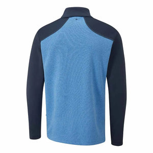 Ping Ramsey Men's Half Zip Ribbed Fleece - Tidal Blue/Navy