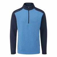 Ping Ramsey Men's Half Zip Ribbed Fleece - Tidal Blue/Navy