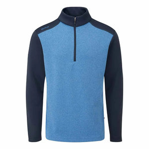 Ping Ramsey Men's Half Zip Ribbed Fleece - Tidal Blue/Navy