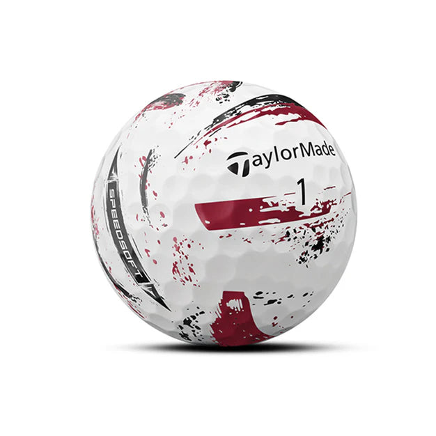 Taylormade Speed Soft Ink Golf Balls - White/Red
