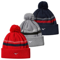 Mizuno Breath Thermo Pom Pom Beanies Red