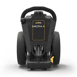 POWAKADDY 2022 MICRA PUSH CART-GUN METAL/YELLOW TRIM