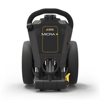 POWAKADDY 2022 MICRA PUSH CART-GUN METAL/YELLOW TRIM