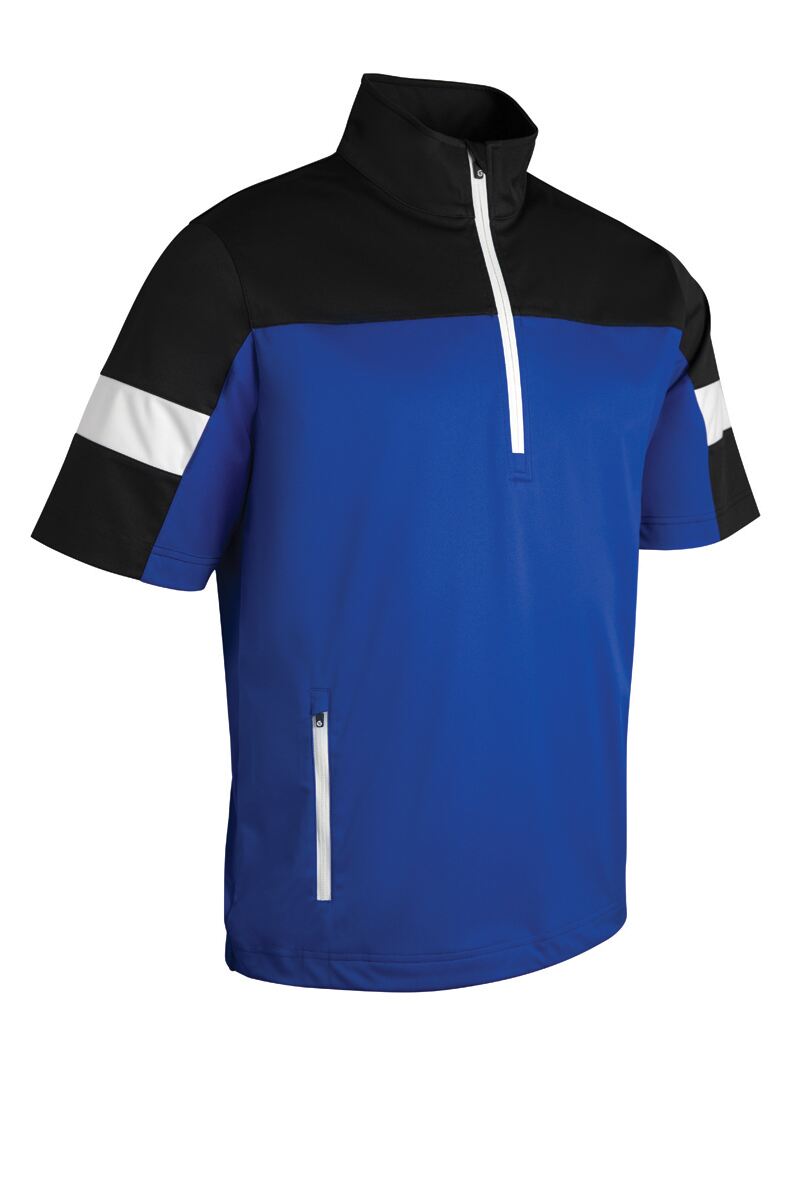 Sunderland Gents Cortina Zip Neck Colour Block ½ Sleeve WindShirt Electric Blue/Black/White