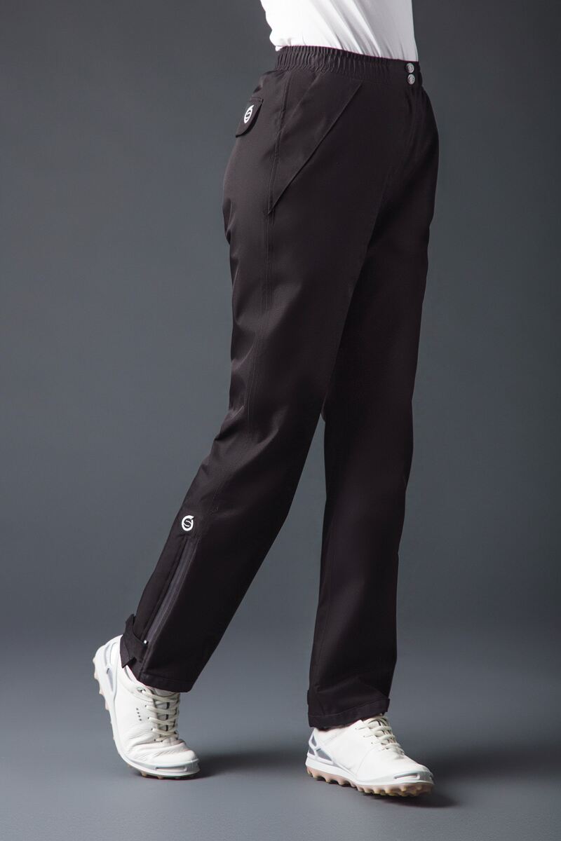 Sunderland MONTANA  Ladies Lightweight Waterproof Golf Trousers BLACK Lifetime Waterproof Guarantee