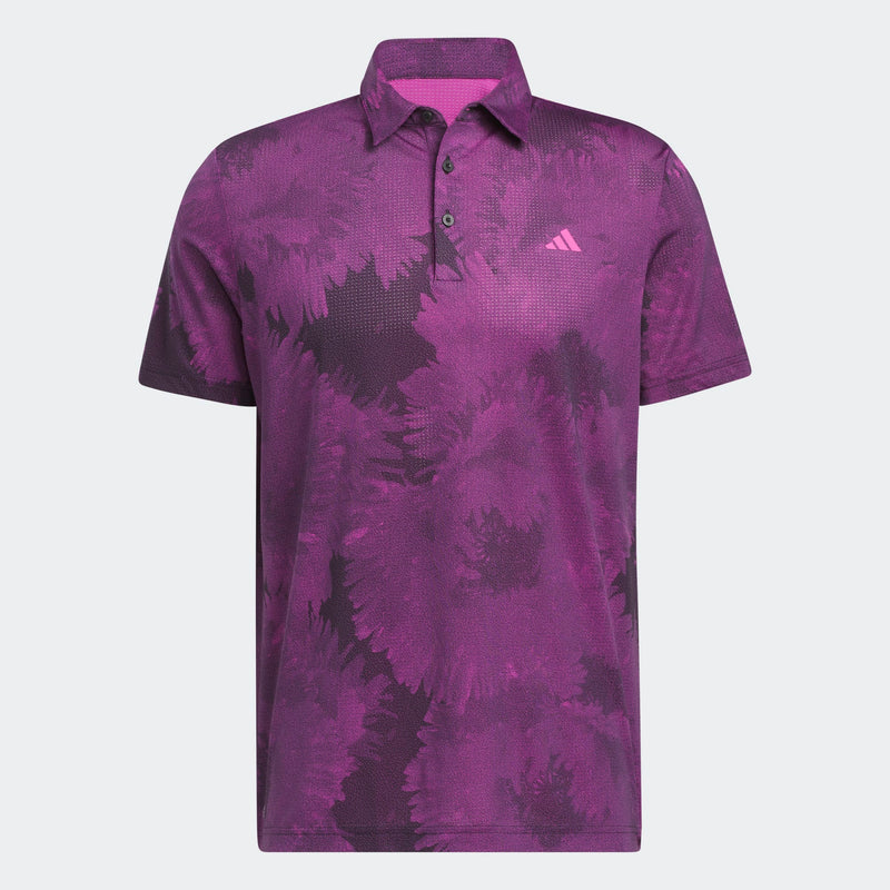 adidas FLOWER MESH GOLF POLO SHIRT Black/Lucid Fuschia