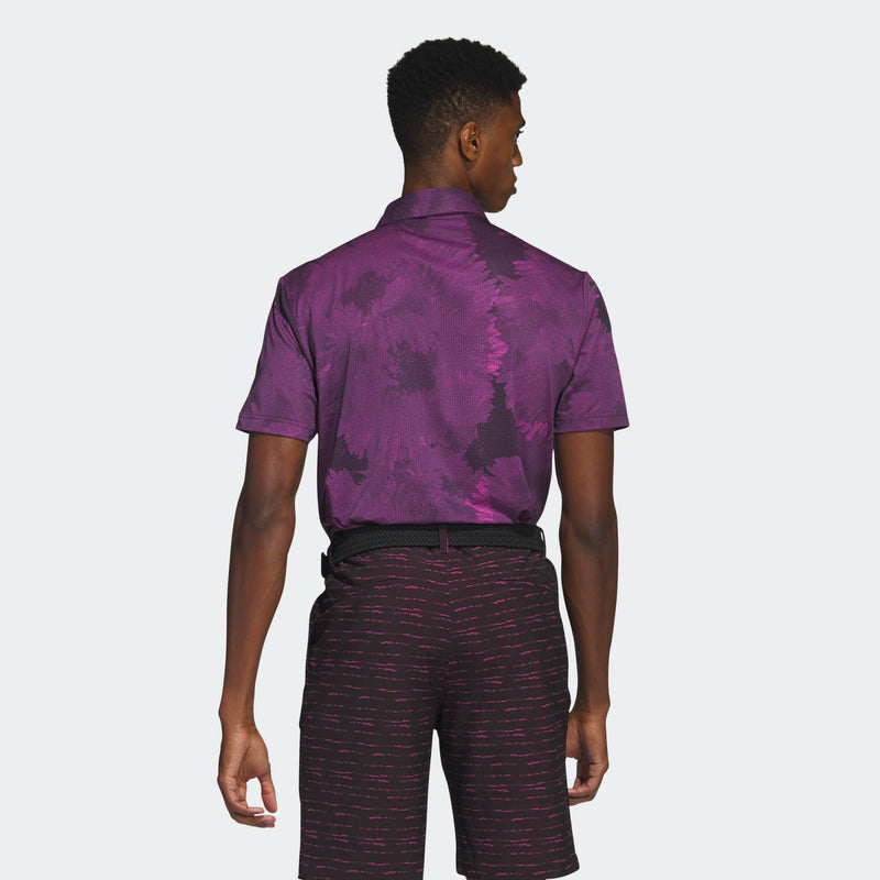 adidas FLOWER MESH GOLF POLO SHIRT Black/Lucid Fuschia
