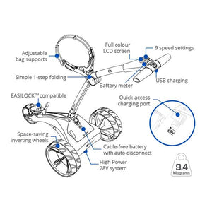 Motocaddy S1 trolley 2022 36  hole Lithium Battery Graphite