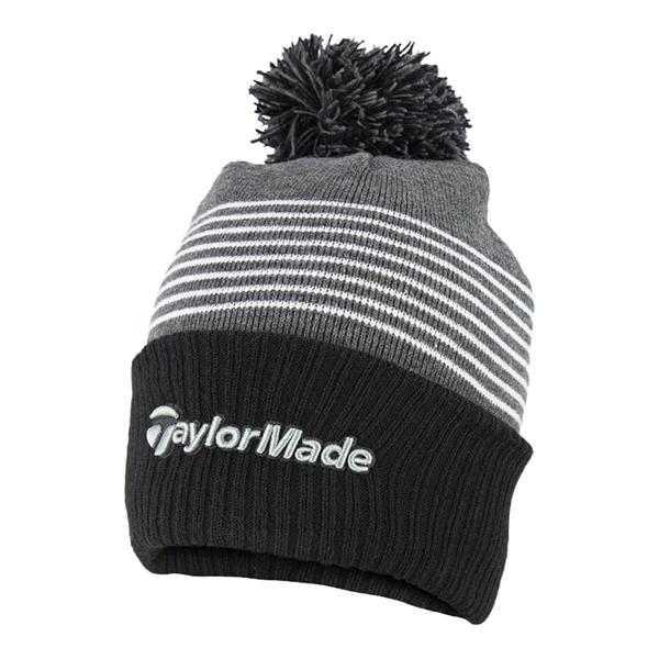 TaylorMade Bobble Beanie Black /Grey/ White