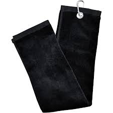 Longridge Blank Luxury 3 Fold Golf Towel -Black