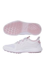 Puma Ladies IGNITE FASTEN8 Golf Shoes - White / Silver / Pink