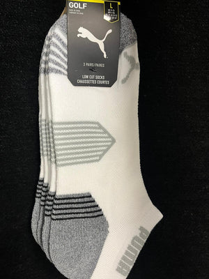 PUMA Golf Low Cut Socks 3 Pair Pack- White